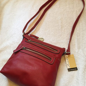 Red leather Strada crossbody bag